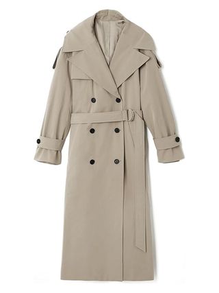 Farktop, Farktop Womens Oversized Long Trench Coat Double Breasted Lapel Windproof Overcoat With Belt