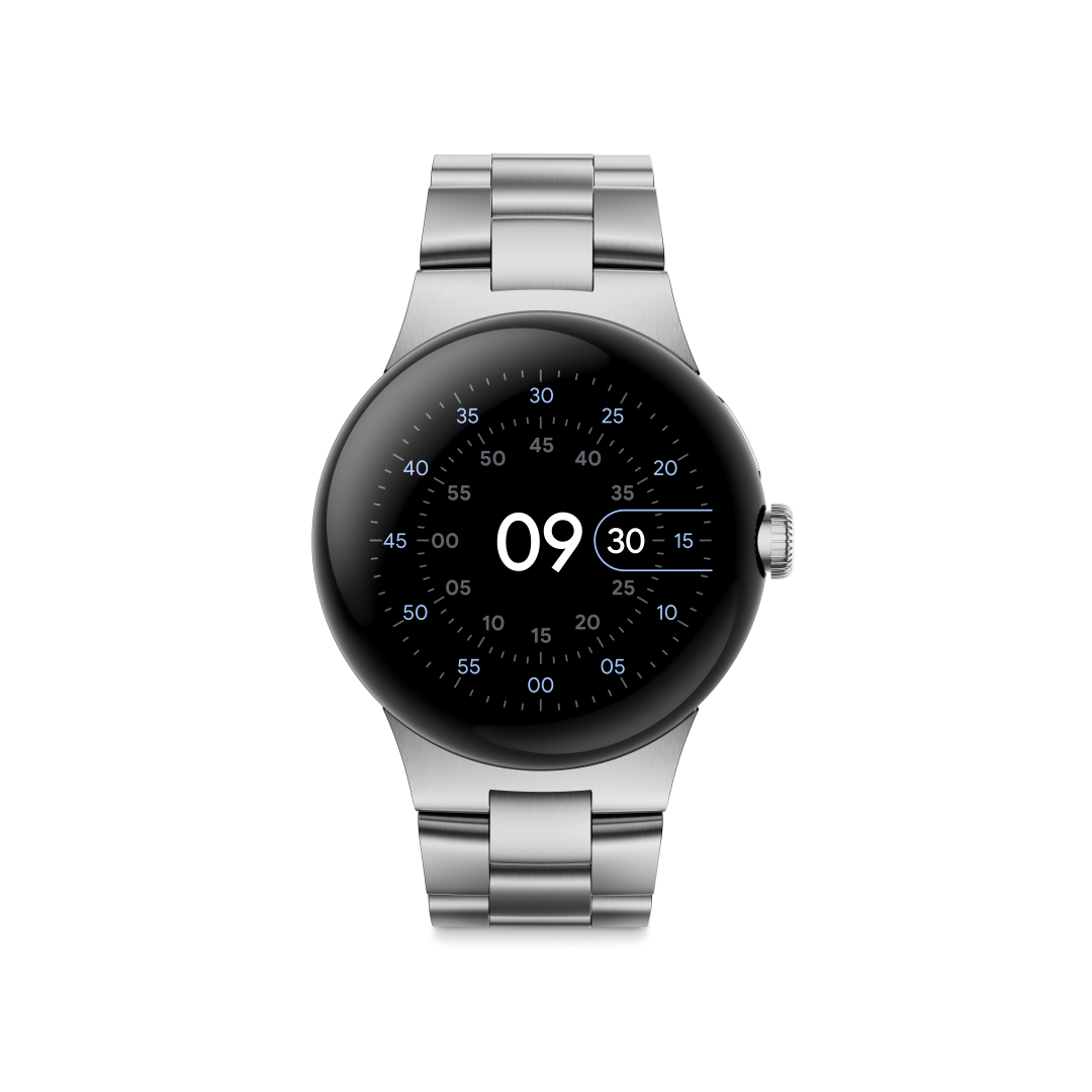 Pixel Watch silver metal band