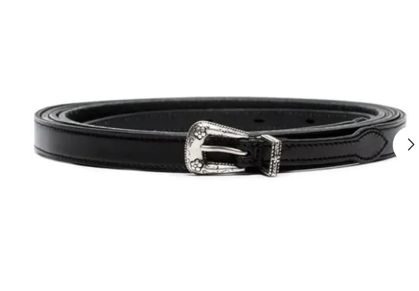 Saint Laurent Belt Black Western Double Wrap Skinny Thin Ysl Size 95