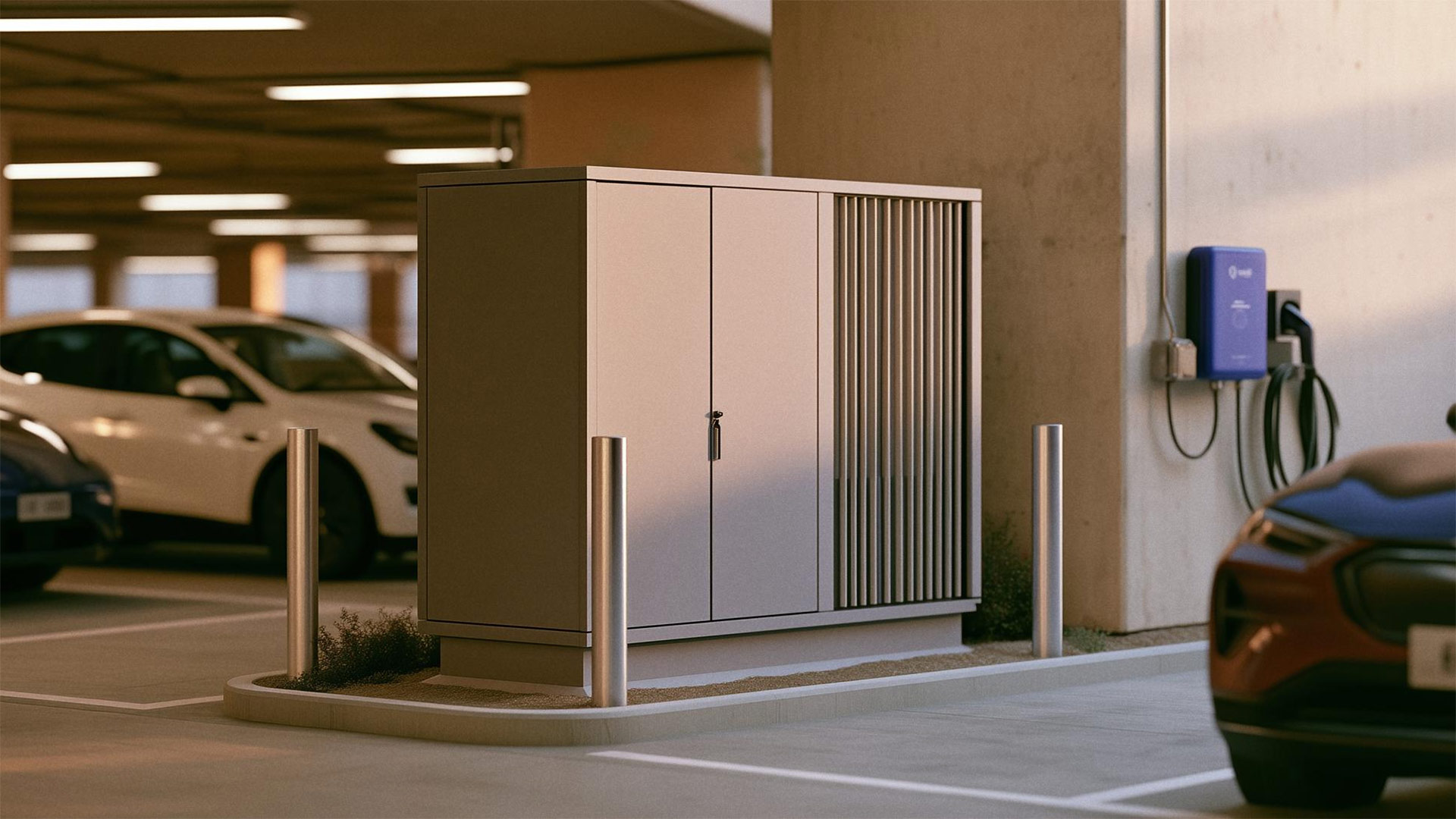A Latient Pod at an EV charging station