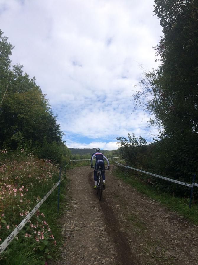 A French rider on a straightforward climbing section
