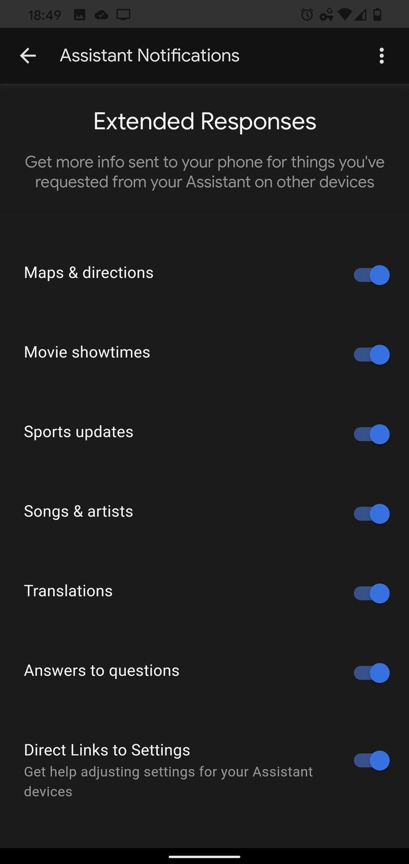 Google Assistant notifications