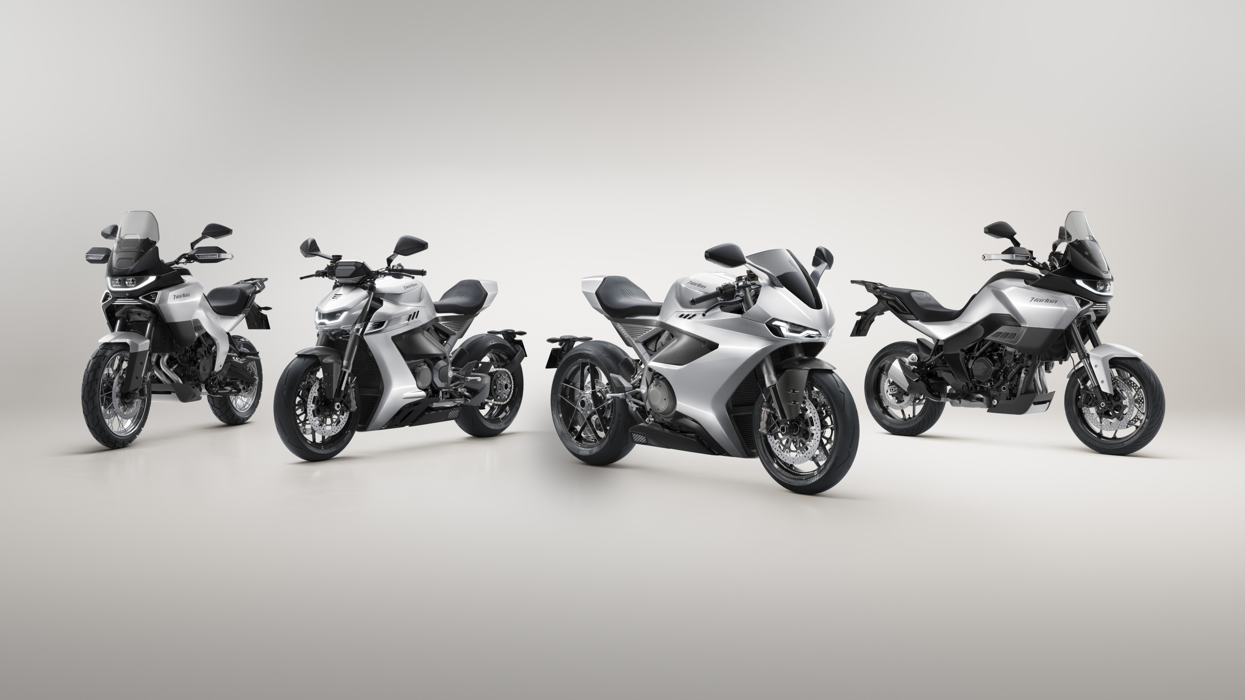 The current Norton Range: from left to right, Atlas, Manx, Manx R and Atlas GT