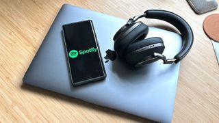Spotify mobile app with Bowers & Wilkins Px7 S2