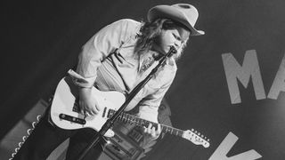 Marcus King playing Rory Gallagher's white Fender Telecaster in Belgium