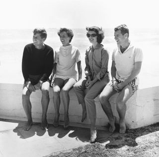 John F. Kennedy, Ethel Kennedy, Jacqueline Kennedy, and Robert Kennedy