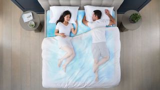 A couple in a Sleep Number ClimateCool smart bed