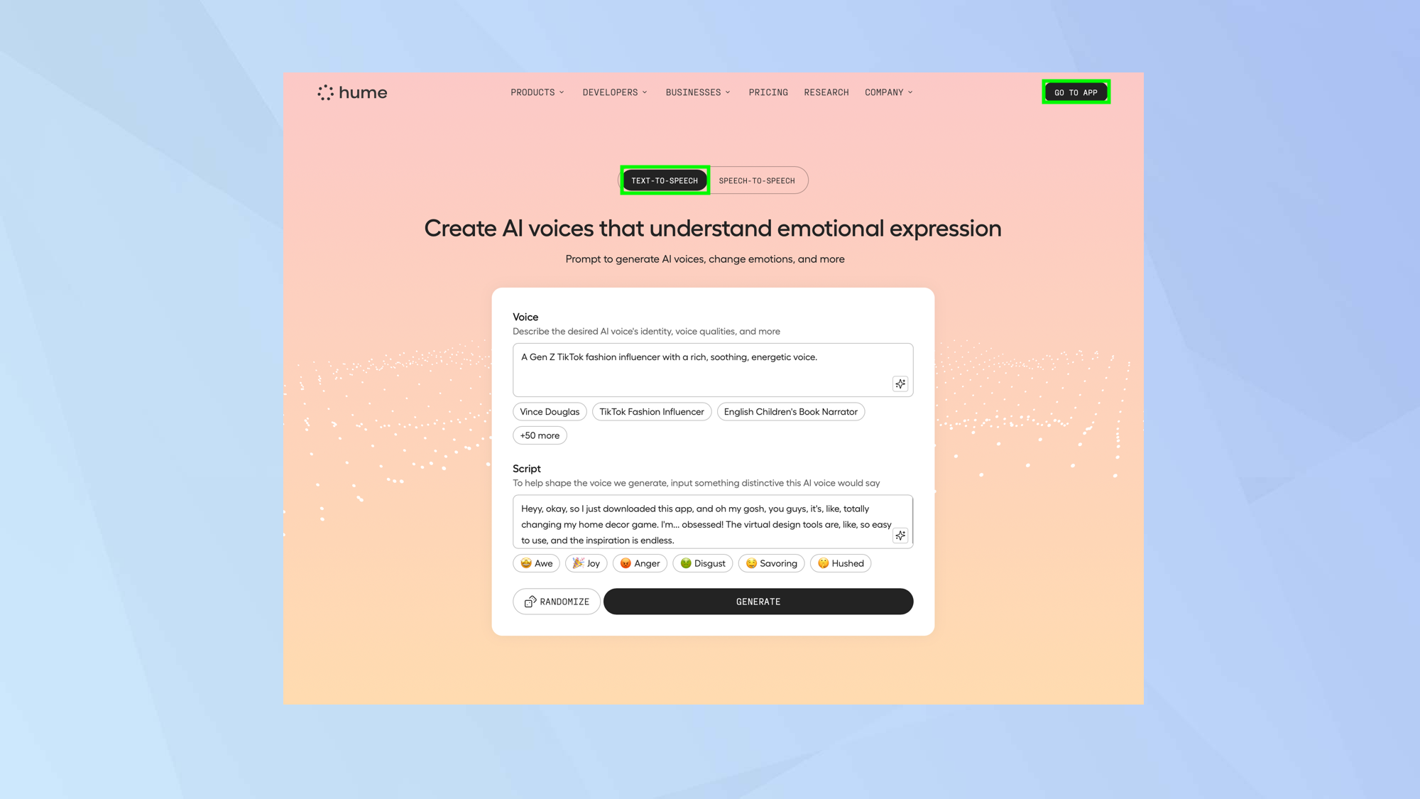 How to set up voices and have a conversation using Hume.ai