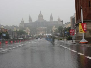 The stunning Barcelona architecture was unfortunately draped in a grey shroud of heavy rain.
