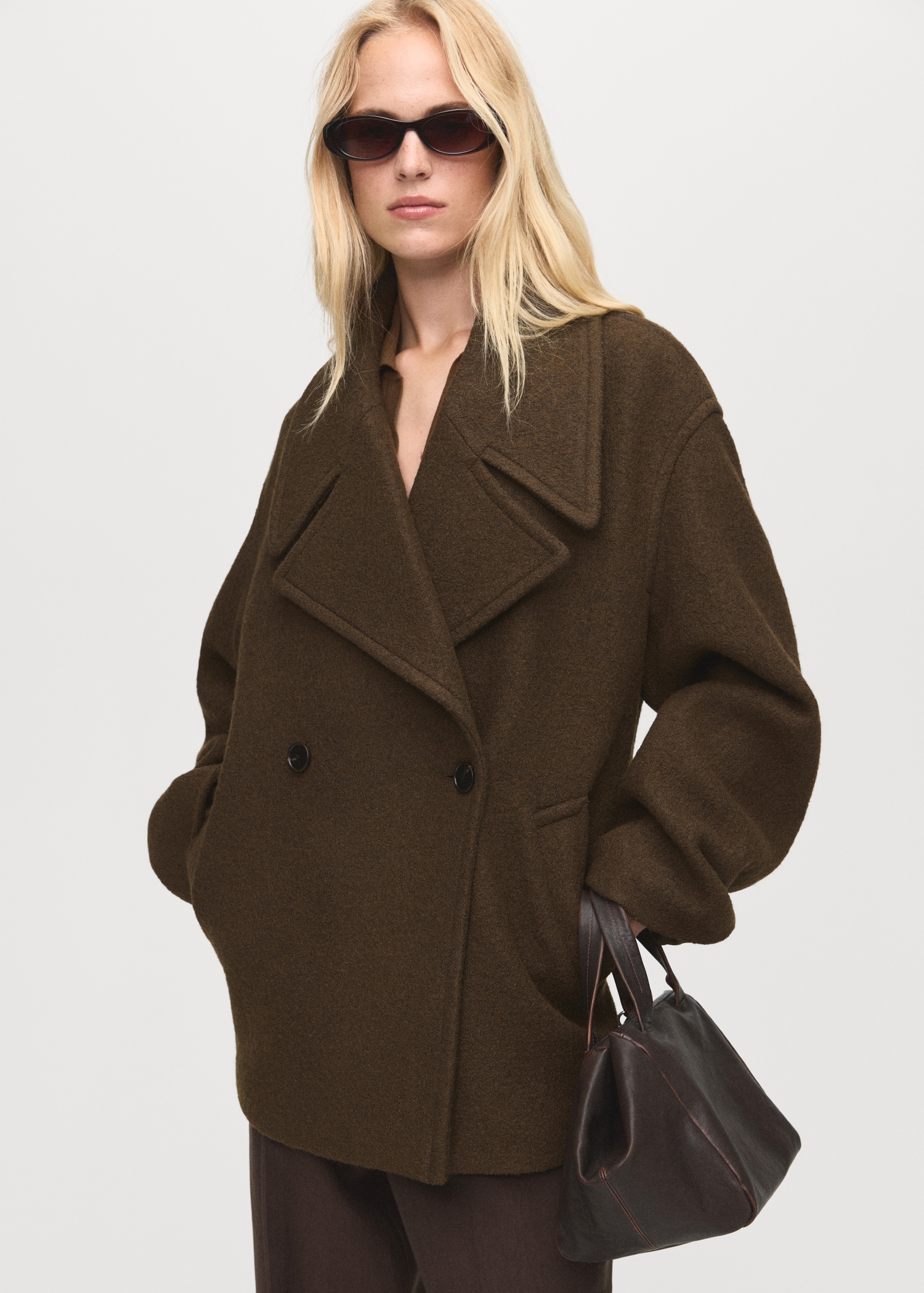 Oversized Wool Coat With Maxi Lapels - Women | Mango United Kingdom