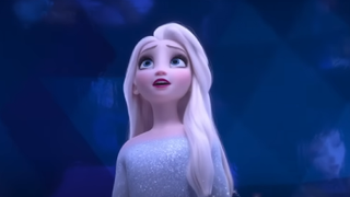 Elsa singing "Show Yourself" in Frozen 2.
