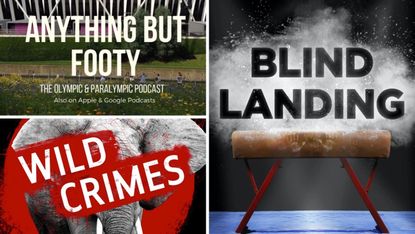 Clockwise from top left: Anything but Footy, Blind Landing and the Natural History Museum’s Wild Crimes