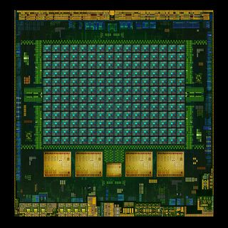 Stylized depiction of the Tegra K1 die