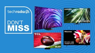 TVs on blue background with Don't Miss logo