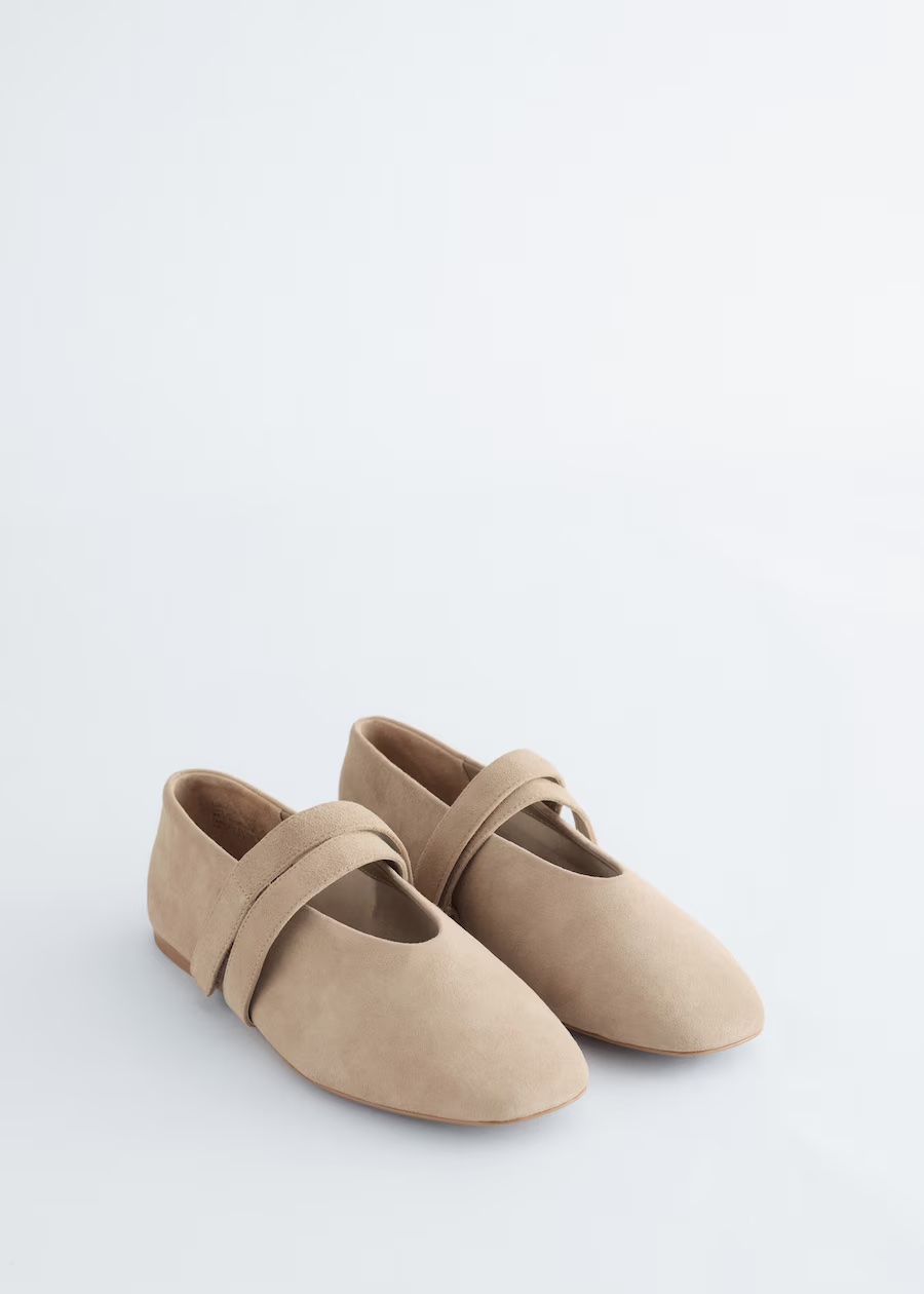 &amp;amp; Other Stories, Cross-Strap Suede Ballet Flats