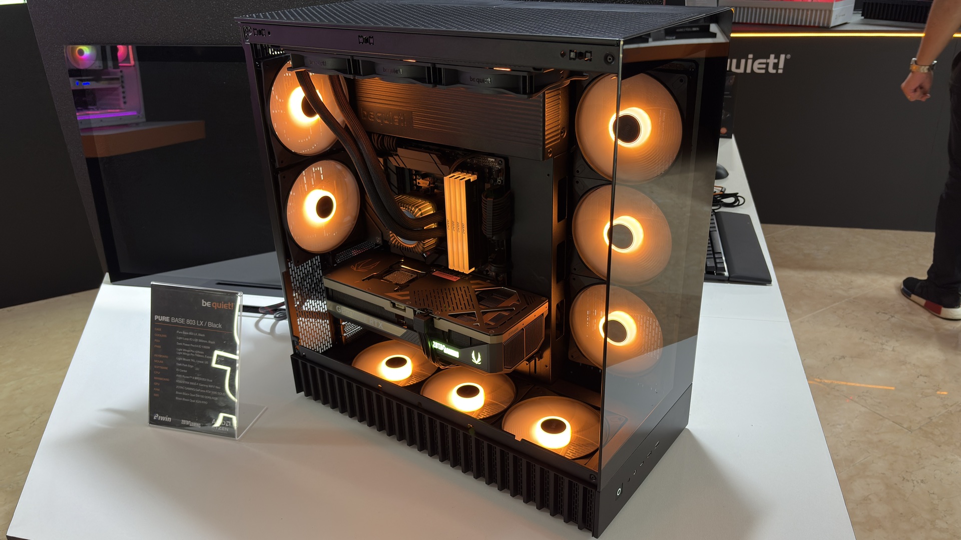 Be Quiet! Pure base 803 LX in black, on a table
