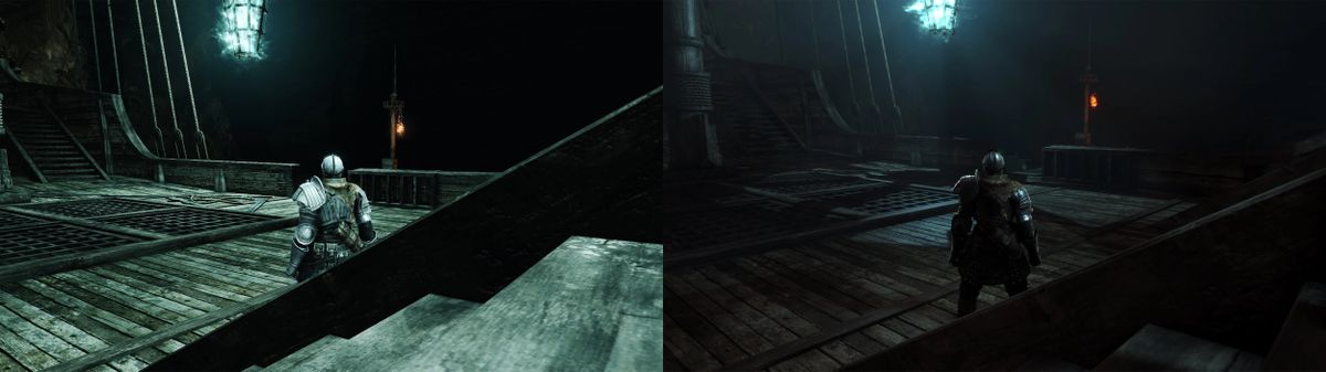 Screenshots of the DS2LightEngine mod in action.