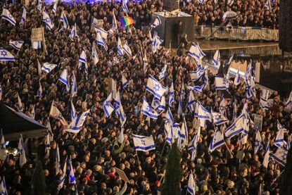Protests against judicial reforms in Israel. 