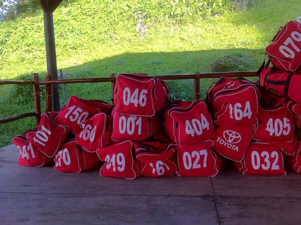 Bags all stacked up prior to stage 3