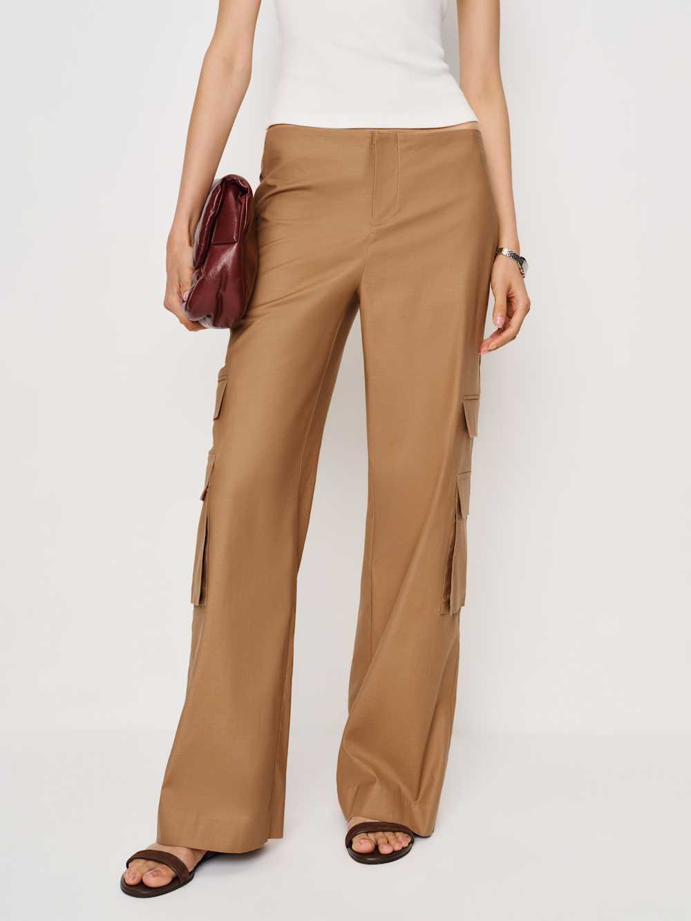 Vida Poplin Low Rise Cargo Pant