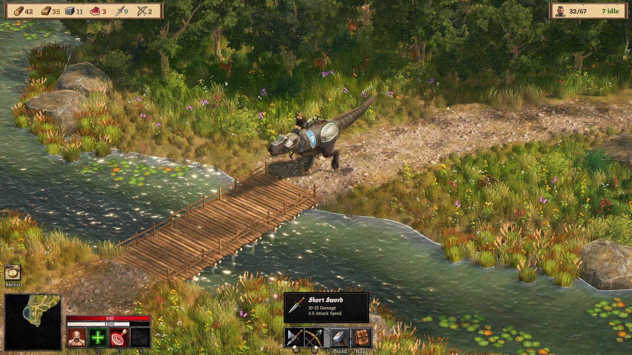 Medieval world with dinosaurs from videogame Dinolords