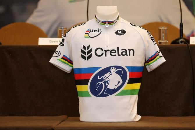 The new Crelan rainbow jersey