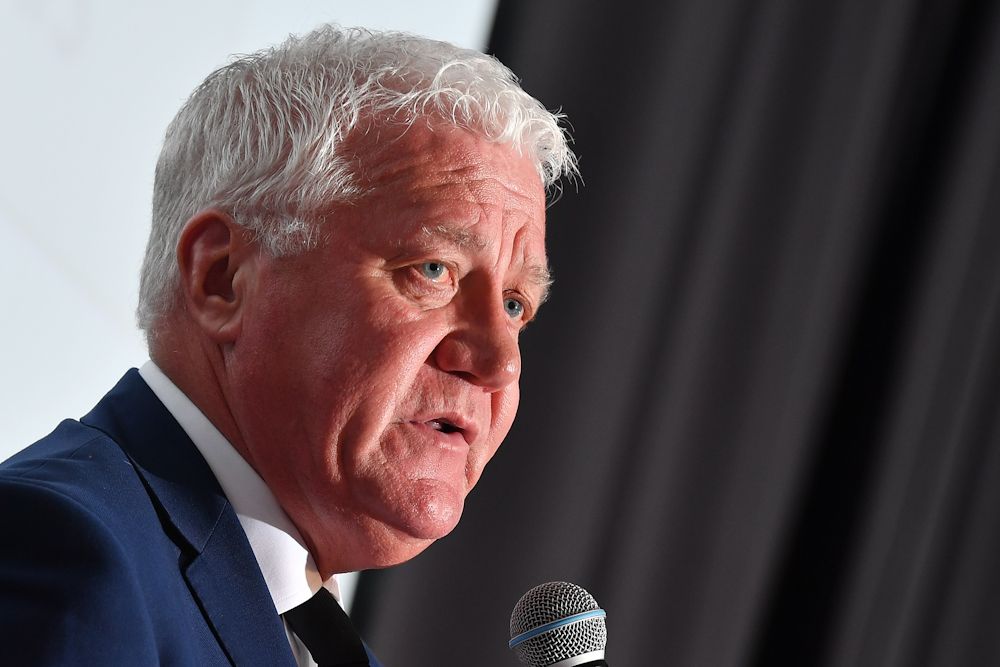 Patrick Lefevere talks to the press during the team presentation of cycling team Quick-Step Floors team ahead of the new cycling season