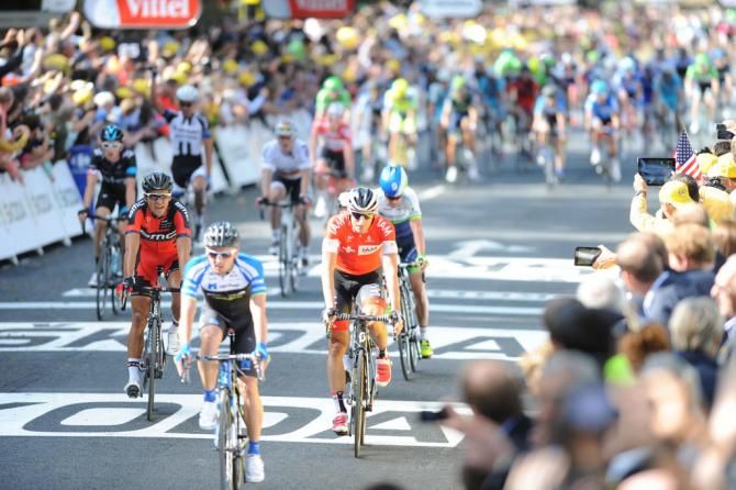 Greg Van Avermaet (BMC) crosses the line