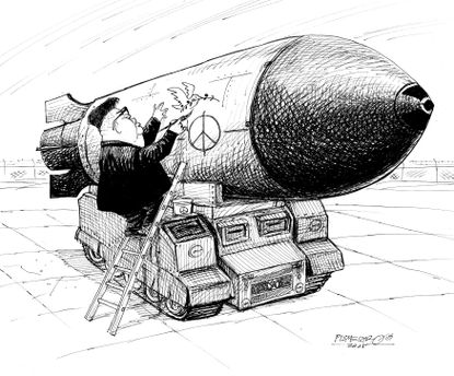 Political cartoon World Kim Jong Un Trump peace nuclear summit