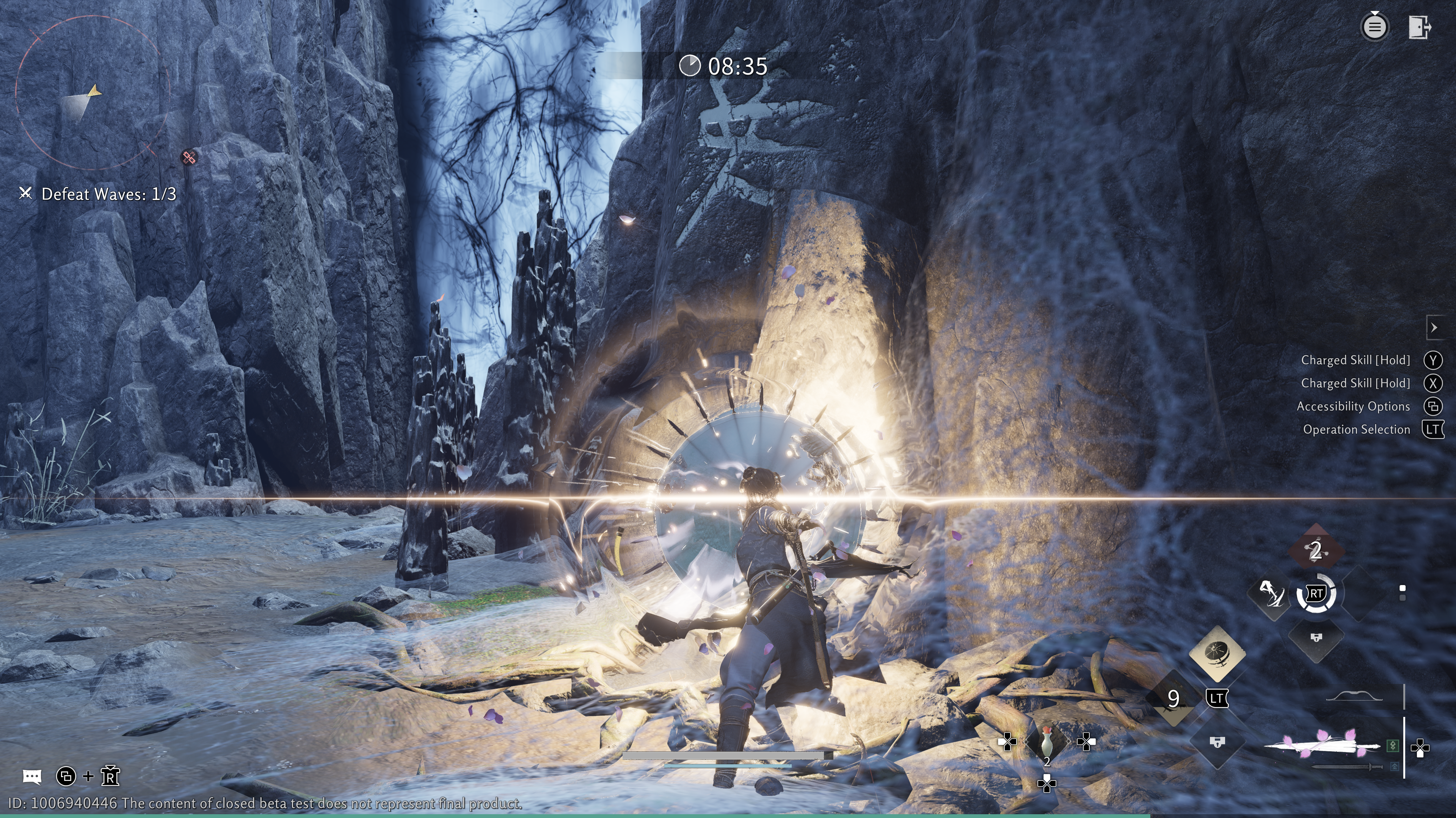 A Where Winds Meet character attacking an enemy with a bladed umbrella