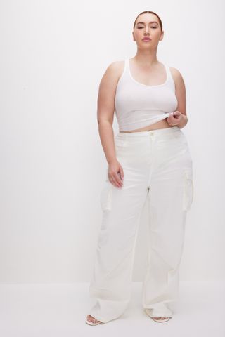 Baggy Cargo Pants in White