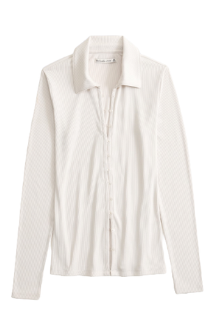 Abercrombie & Fitch Powdered Rib Button-Through Top (Was $50) 