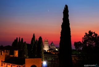 Venus and Jupiter Over the Leaning Tower of Pisa