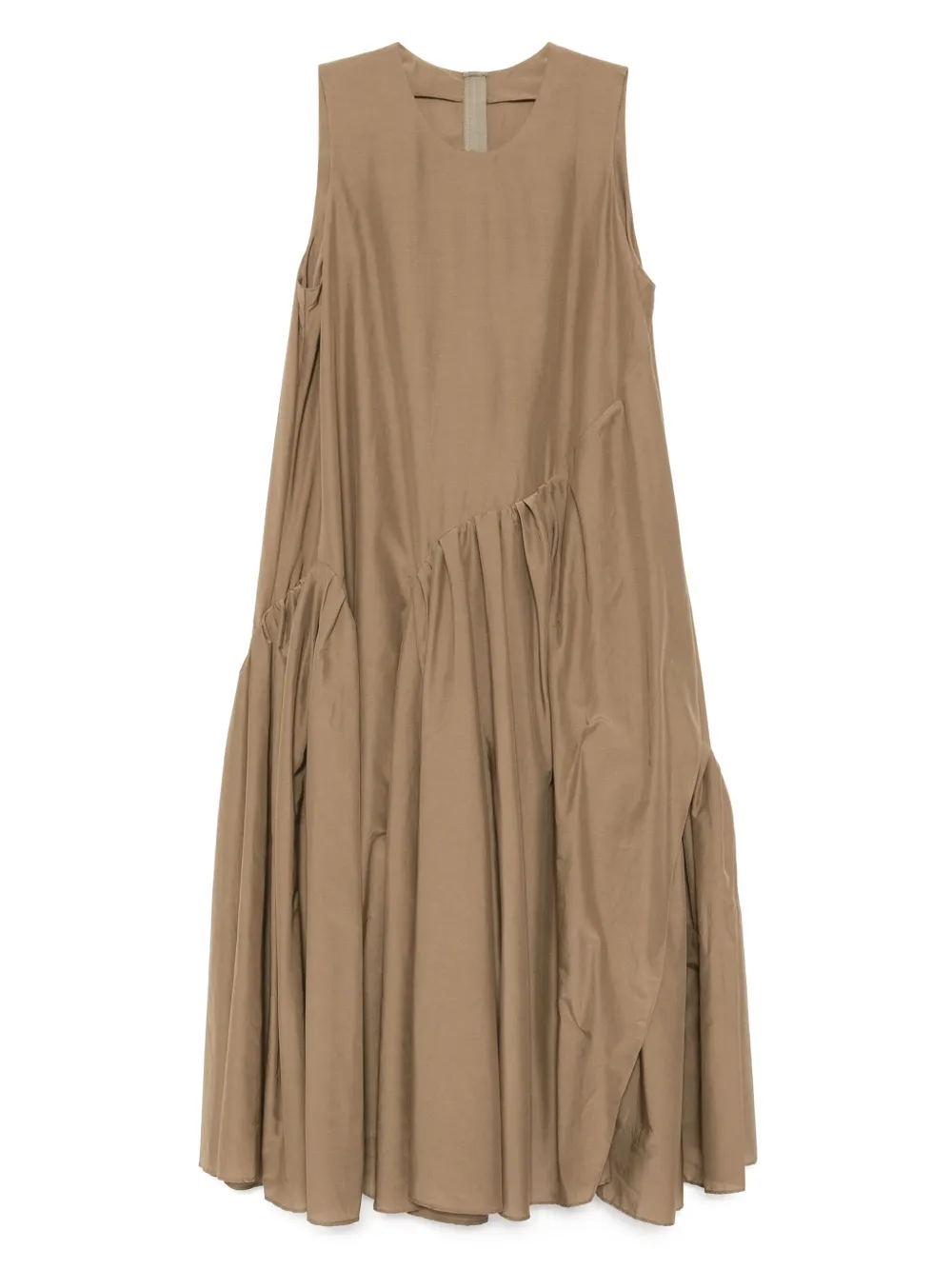 Pleated Asymmetric-Hem Dress | Xs