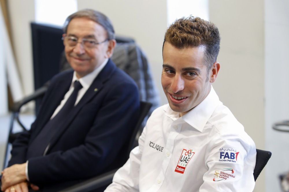 Fabio Aru with Ernesto Colnago