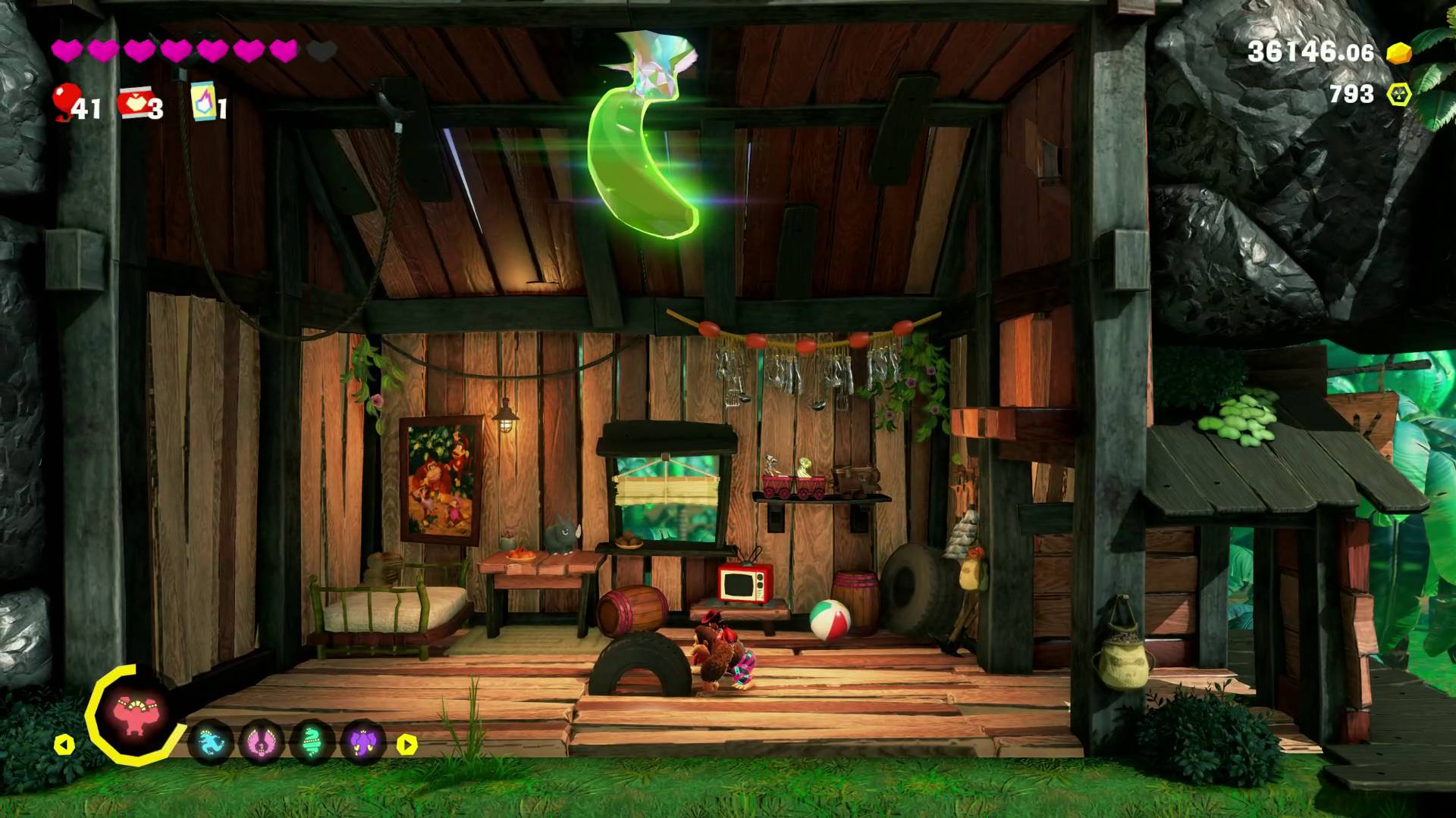 Donkey Kong Bananza Nostalgia Country bananas DK&#039;s tree house banana on the ceiling