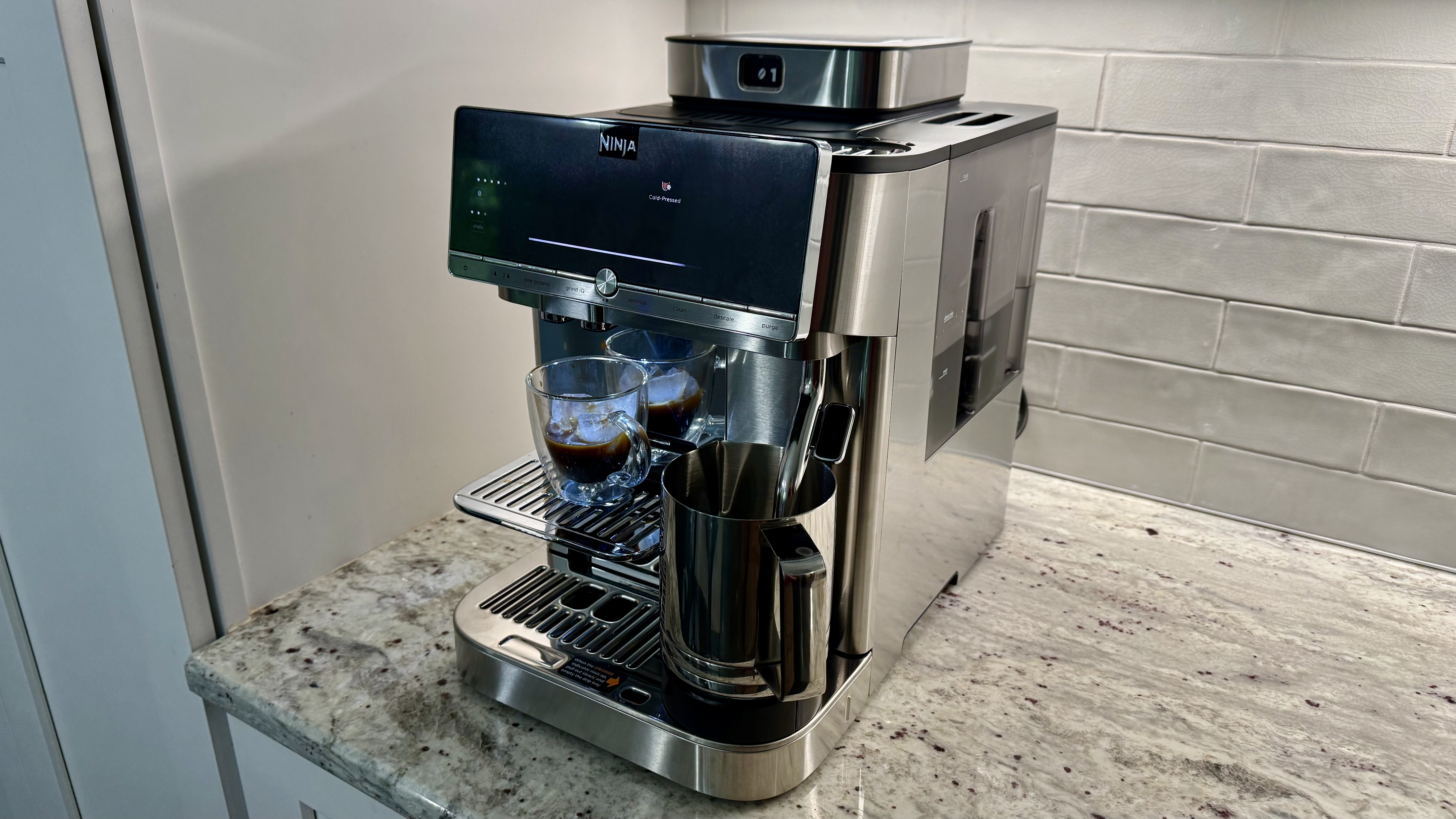 Ninja AutoBarista Pro brewing cold pressed espresso