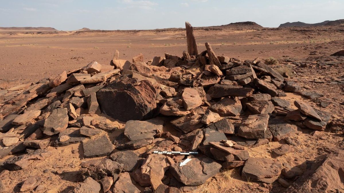 An above ground burial site dating back to the Neolithic-Chalcolithic era in AlUla in Saudi Arabia.