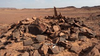 An above ground burial site dating back to the Neolithic-Chalcolithic era in AlUla in Saudi Arabia.