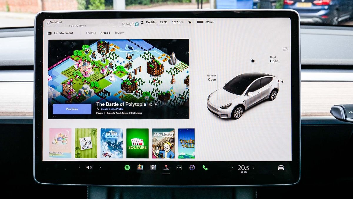 Tesla Model Y infotainment display