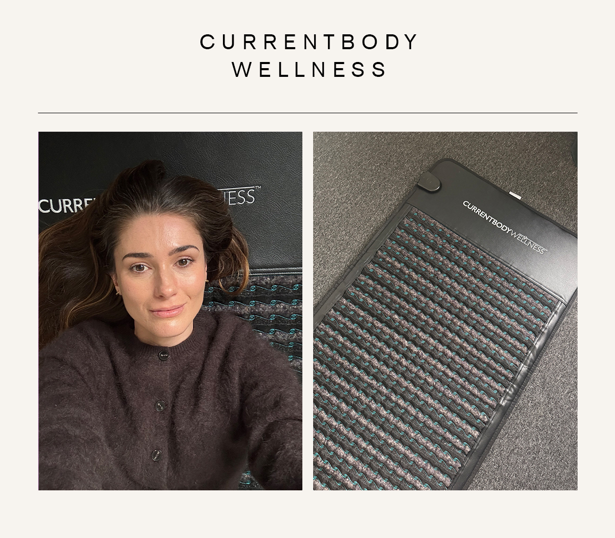 Beauty editor Eleanor Vousden testing the Currentbody PEMF mat