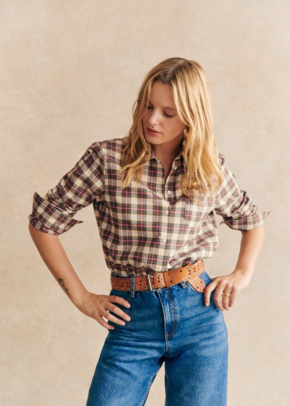 Tomboy Shirt - Green Tartan  - Organic Cotton - Sézane