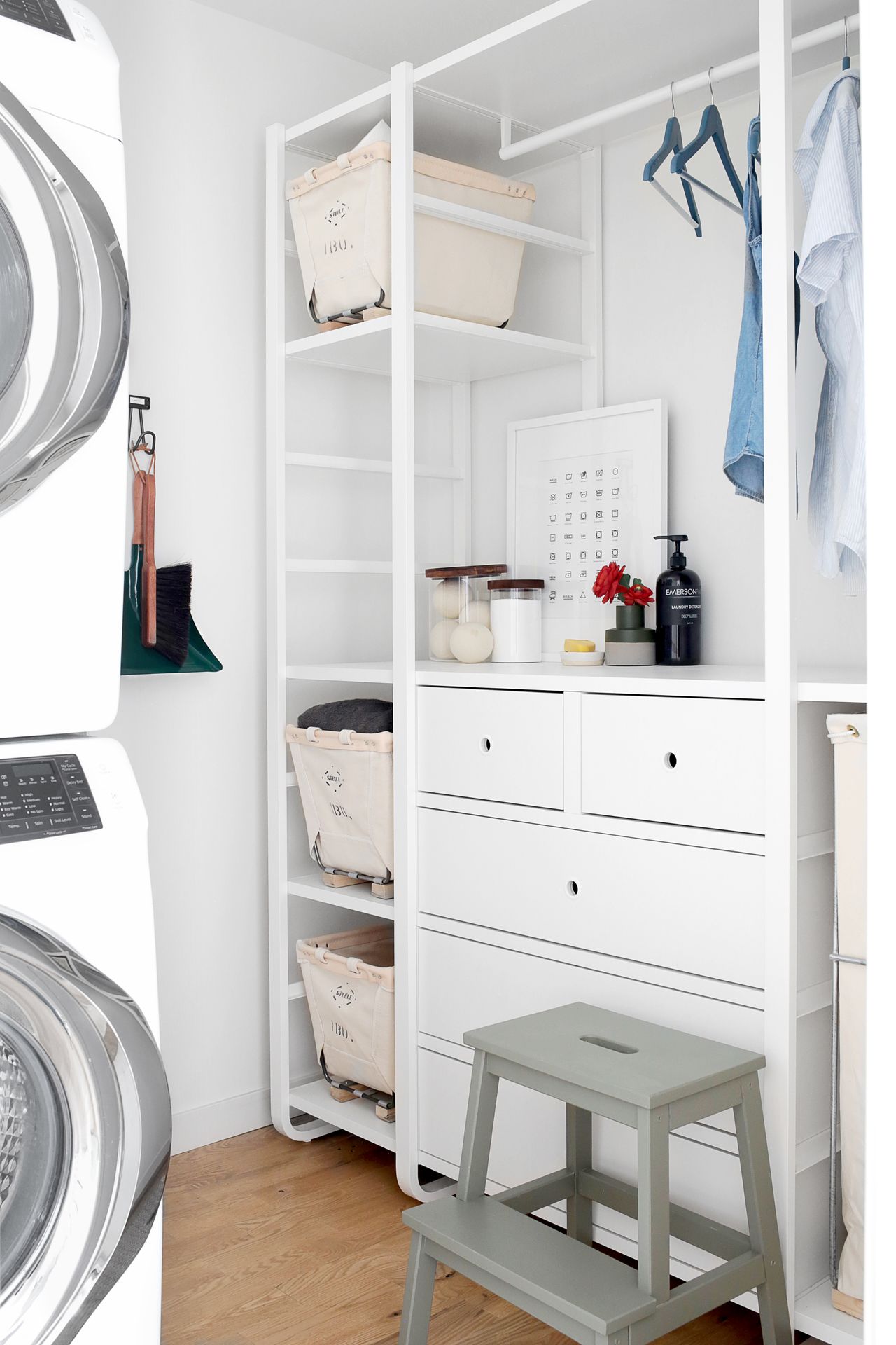 utility room shelving with ikea elvarli hack