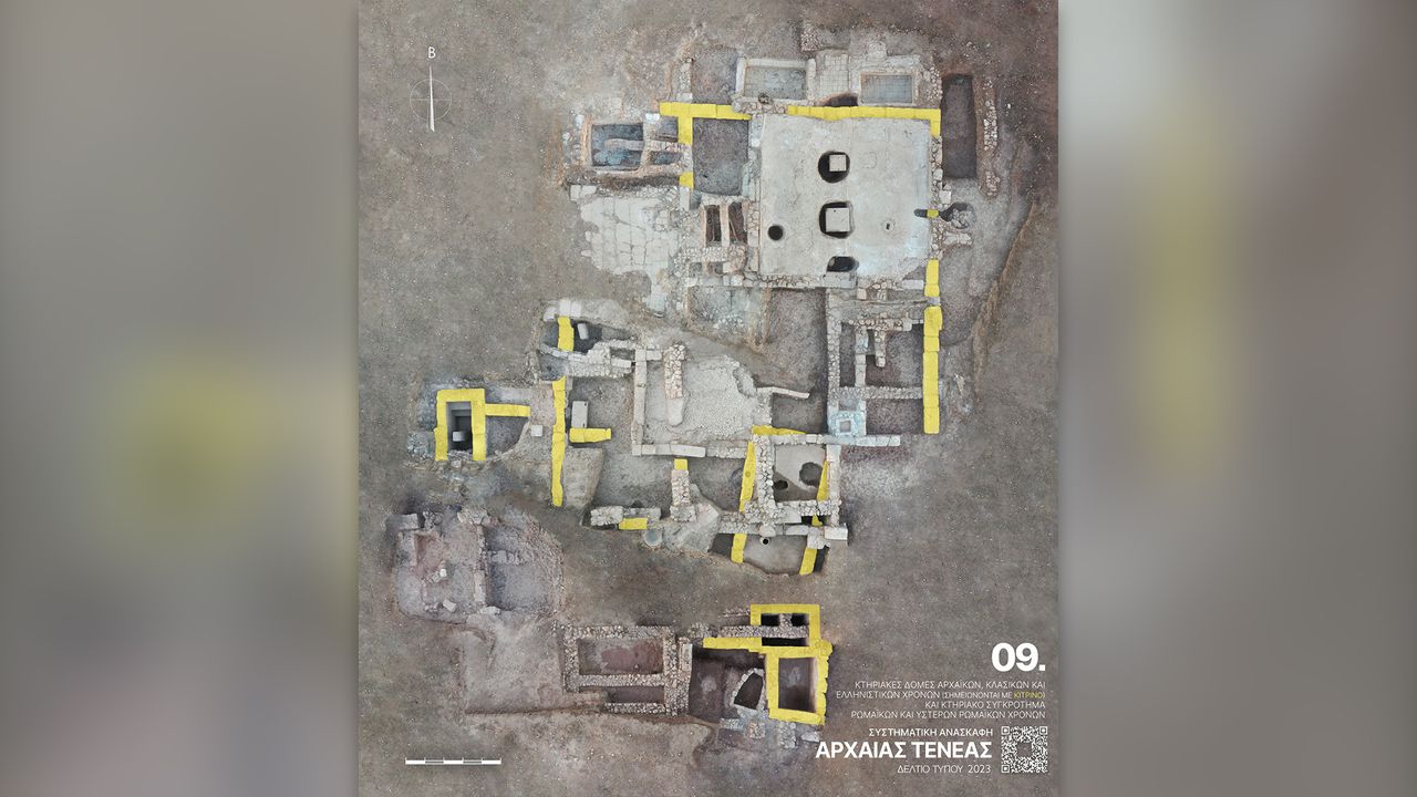 Structures were also built at the site in the Roman period after the first century BC, Including furnaces and a press for olive oil.