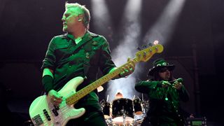 Paul D'Amour of Ministry performs during the "Freaks on Parade" tour at Toyota Pavilion at Concord on September 22, 2023 in Concord, California.