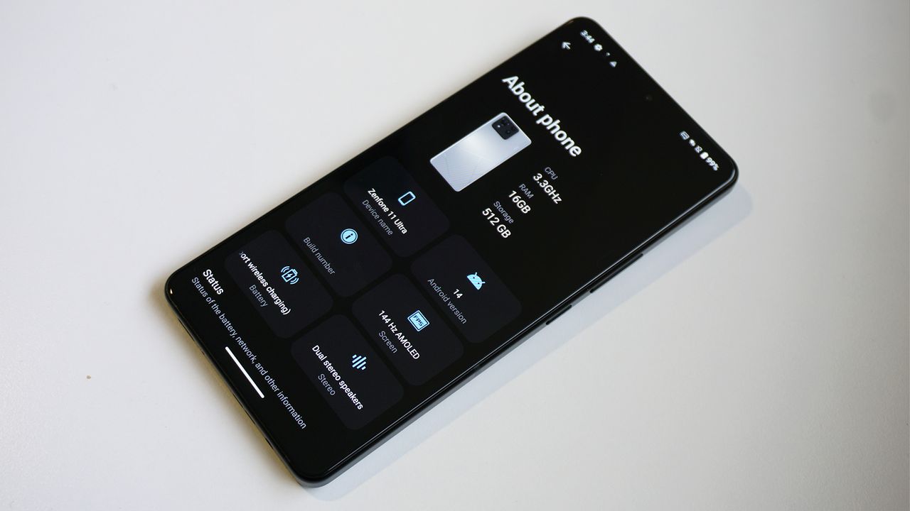Asus Zenfone 11 Ultra review front angled BLTR
