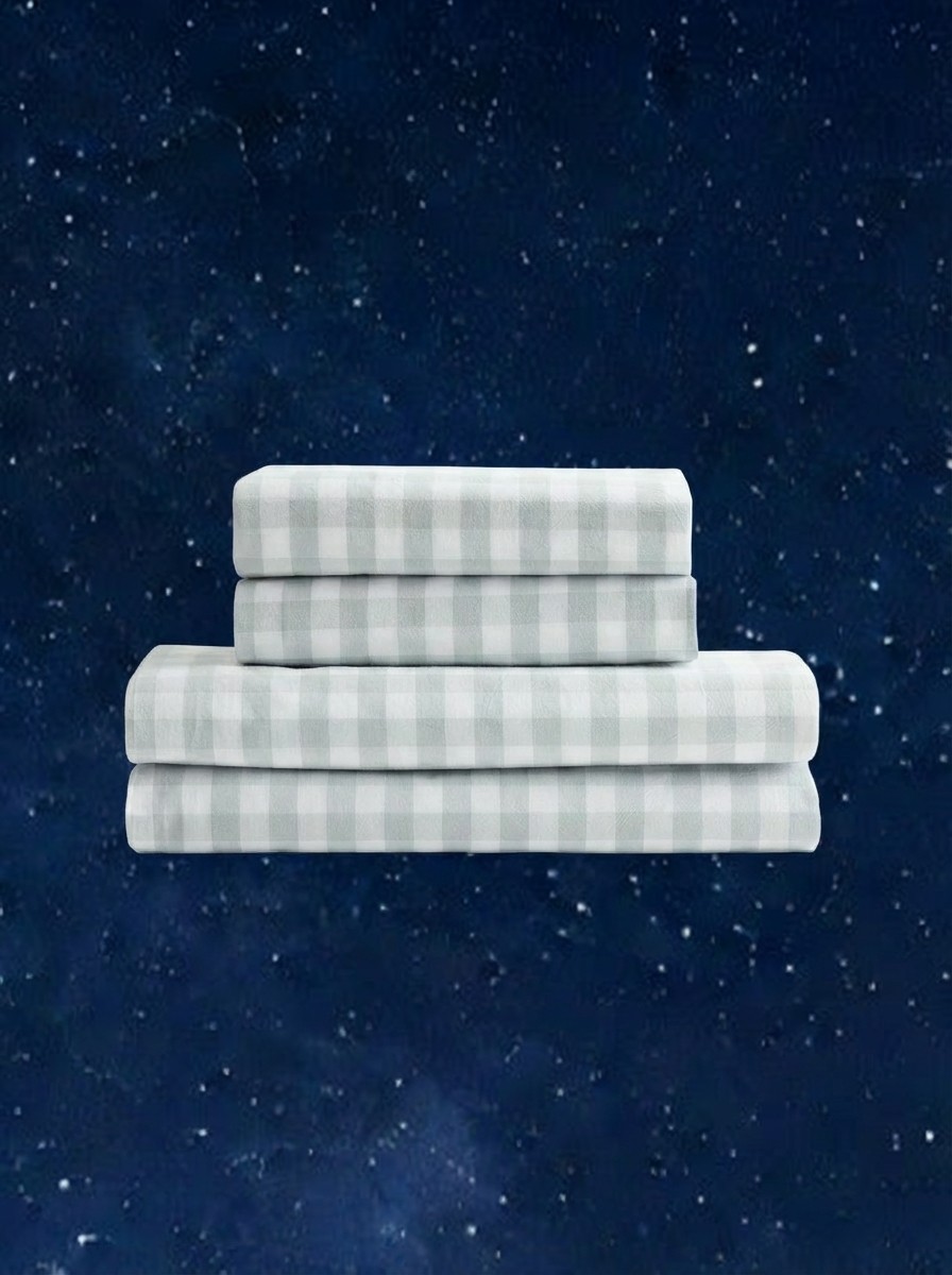Organic Percale Gingham Sheet Set