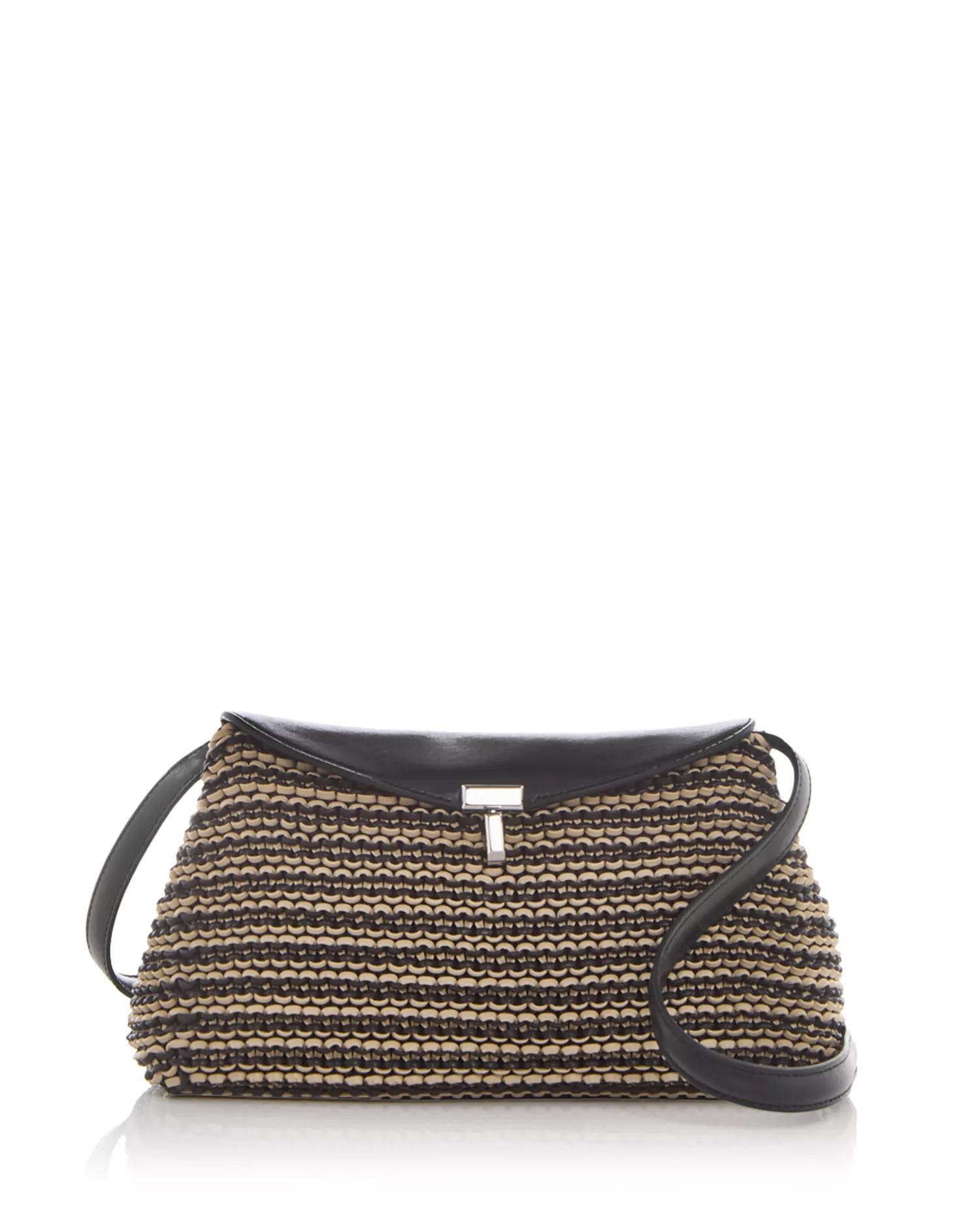 T-Lock Woven Leather Convertible Clutch