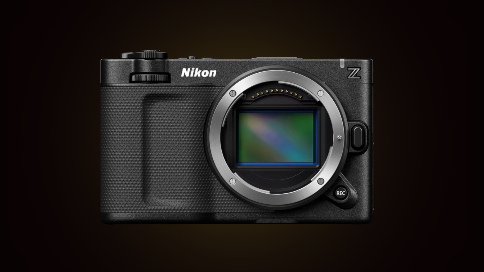 Nikon ZR camera against a dark background