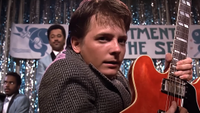 A screengrab of Michael J. Fox in the prom dance scene from Back to the Future